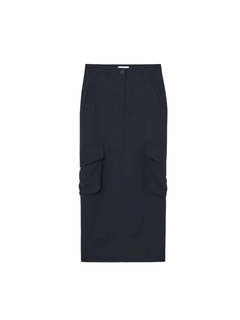 COS Navy Cargo Midi Pencil Skirt